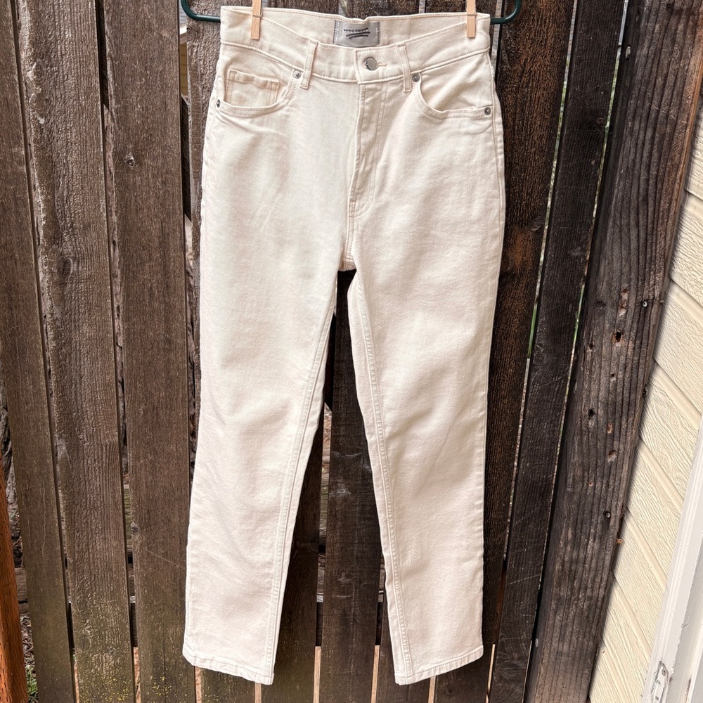 Everlane The Original Cheeky Organic Cotton Jean NWOT in Ecru Sz 25